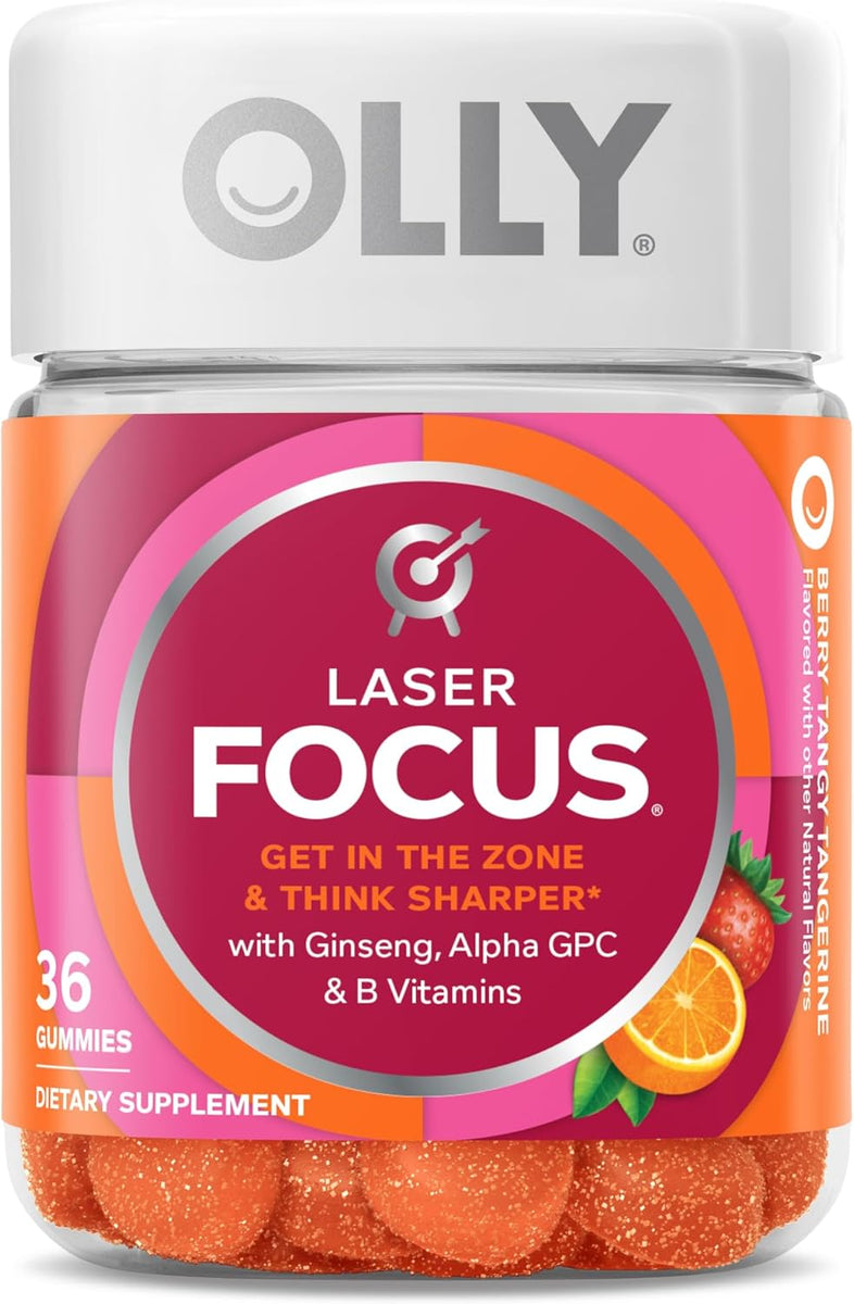 OLLY Laser Focus Gummy, Berry 36 Gummies FACTORY DIRECT NUTRITION