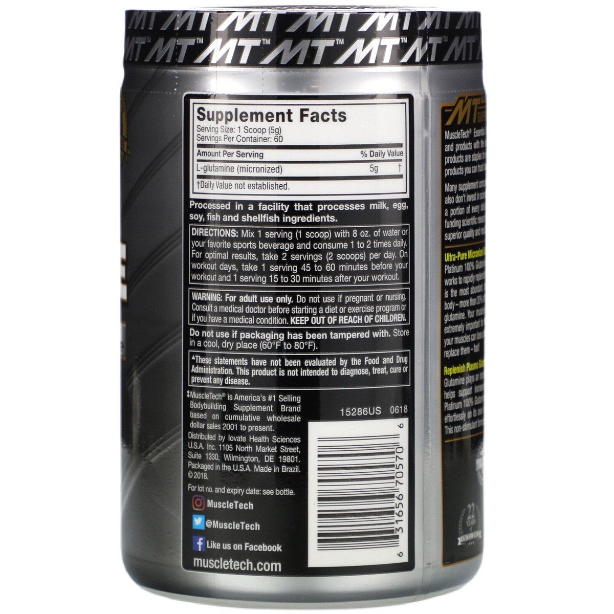 Muscletech Platinum 100 Pure Glutamine Muscletech Sale Now On