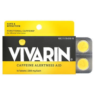 Vivarin, Caffeine Alertness Aid, 200mg, 16 Tablets – FACTORY DIRECT ...