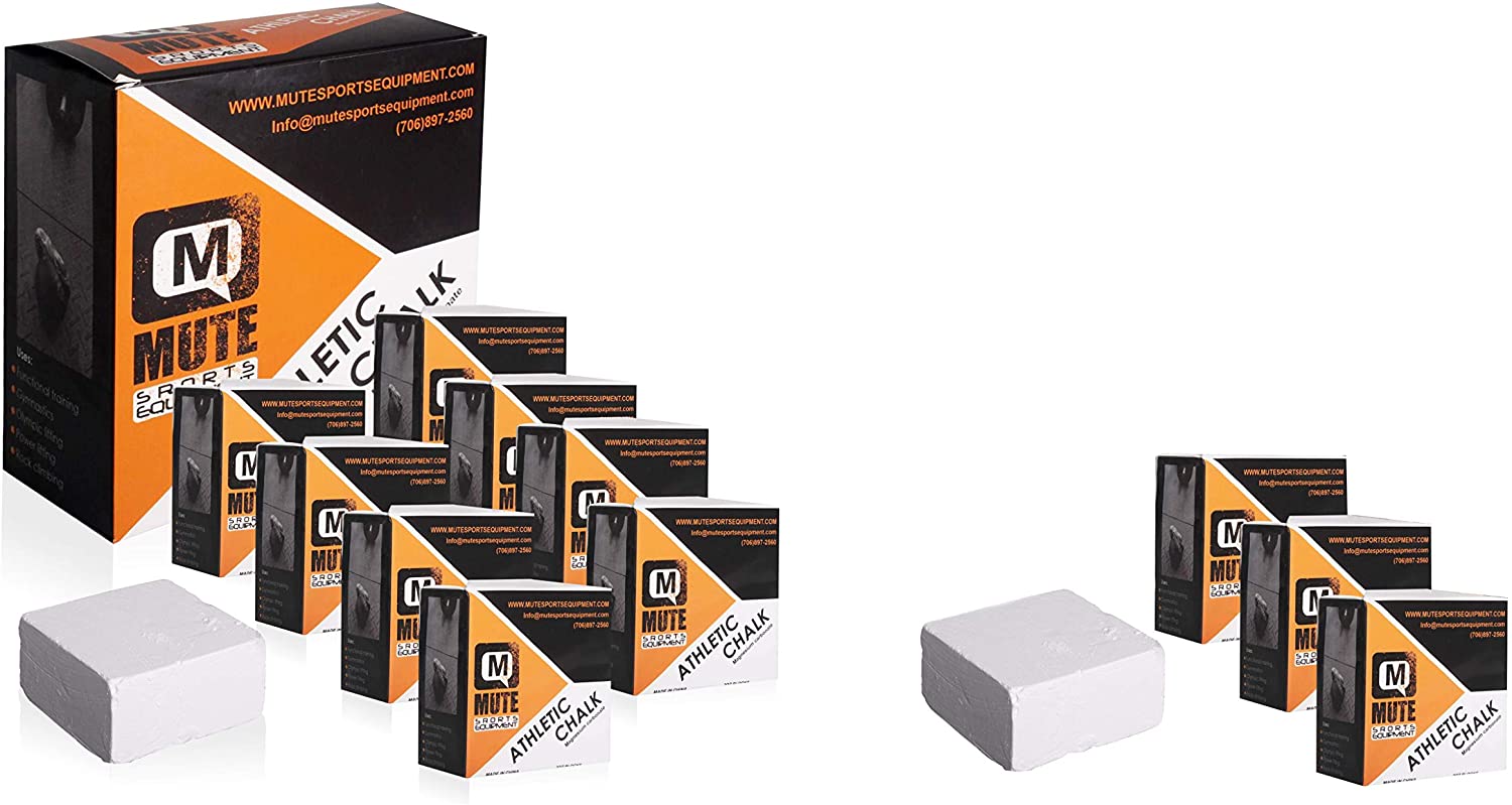  Mute Premium Athletic Gym Chalk Blocks 2 oz. 8 Pack Box, 1  Pound, Magnesium Carbonate